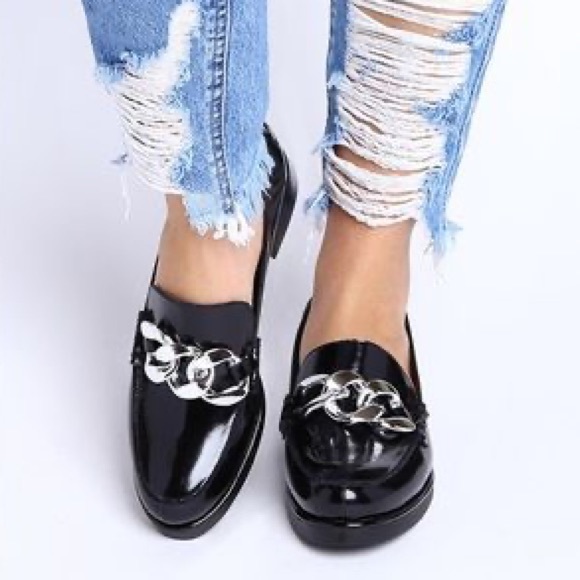 Jeffrey Campbell Adger Chain Loafers Black